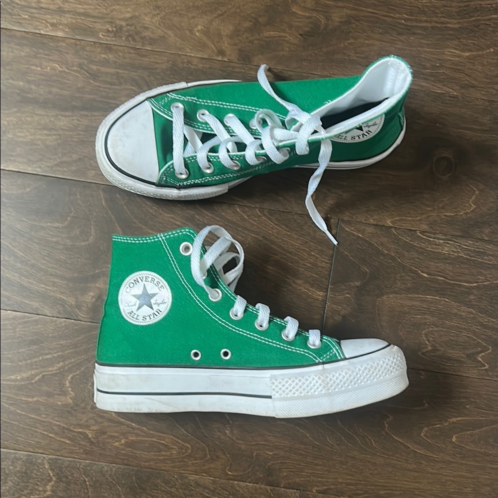 Converse Green High-Top Platform Sneakers